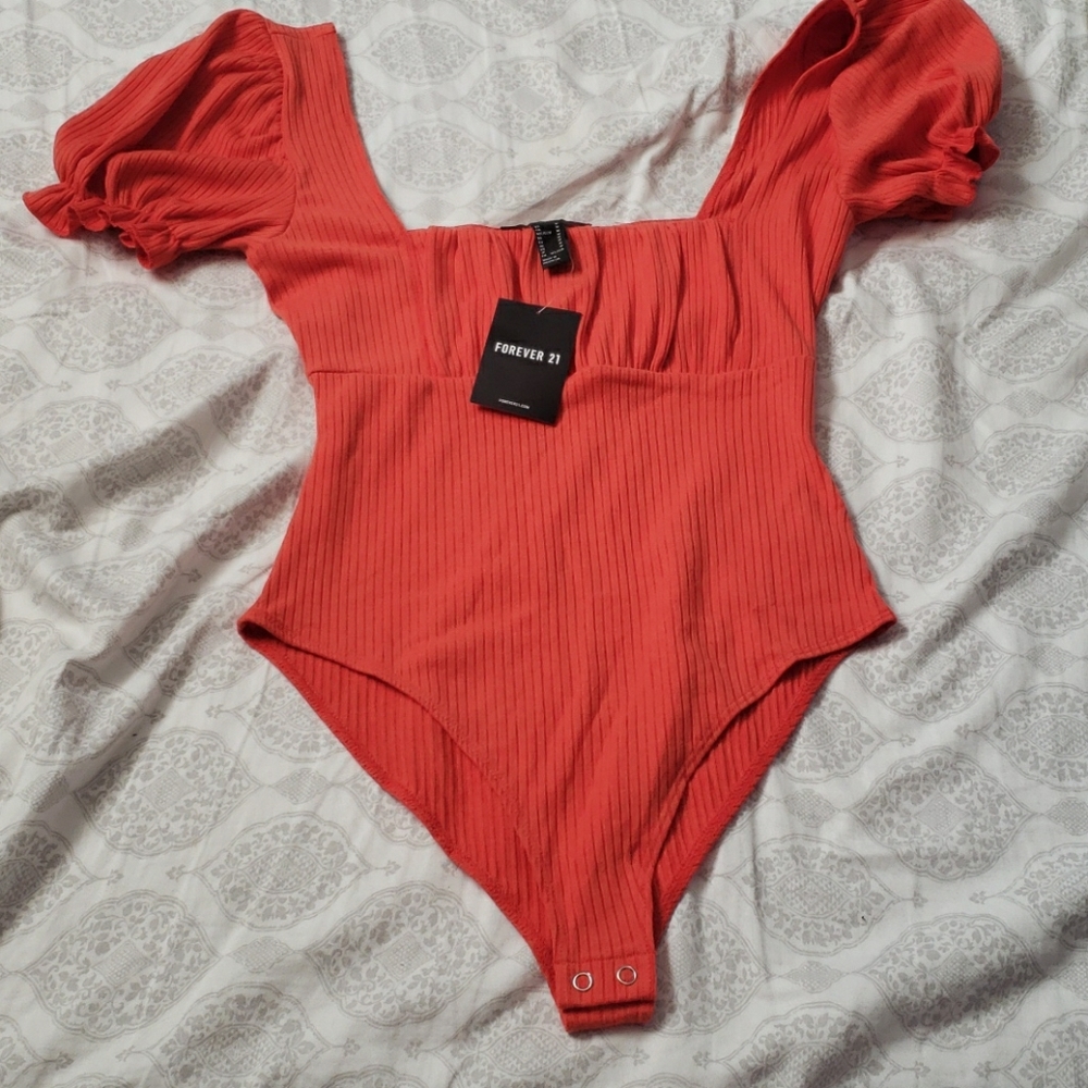 Red orange body suit